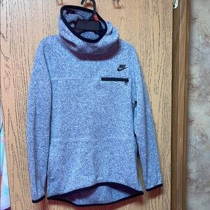 Nike Black and Blue Relaxed Long Sleeve Hoodie